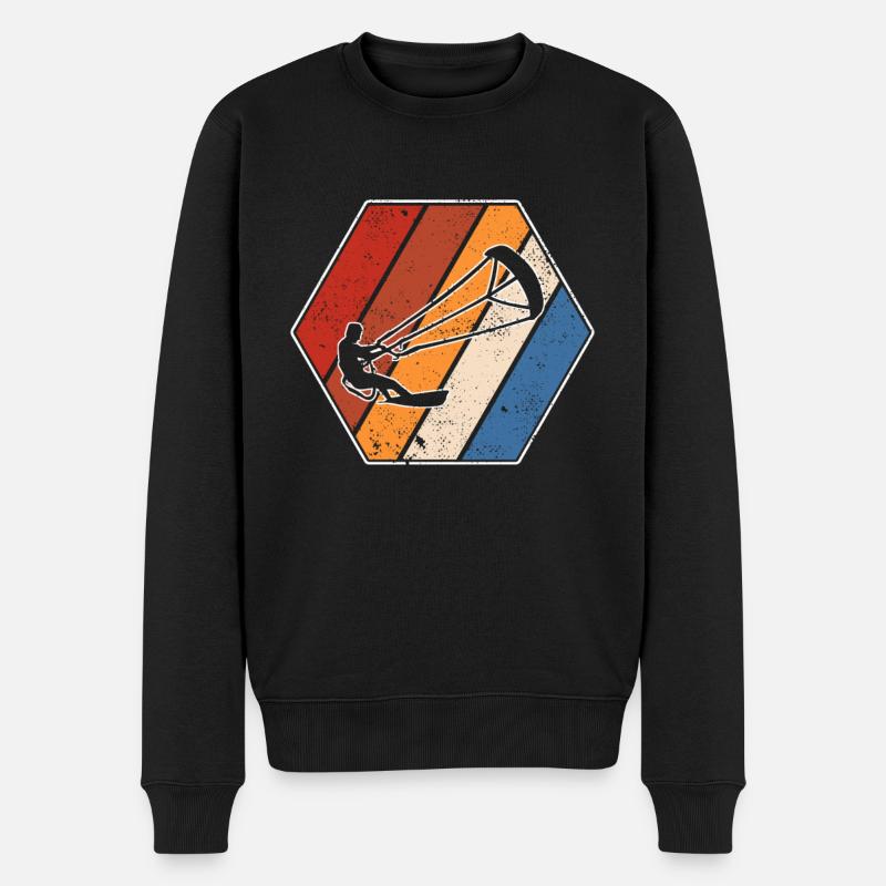 Kite Surf Rétro - Pull Premium bio Homme - noir