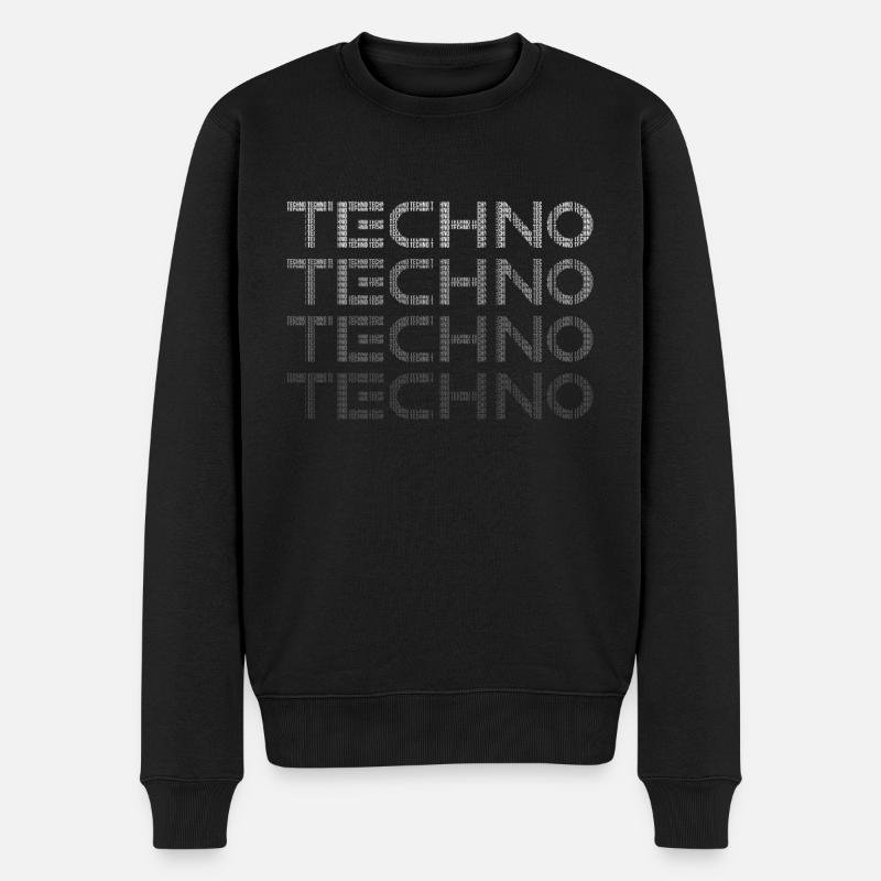 Techno - Männer Premium Bio Pullover - Schwarz