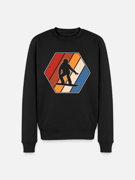 Snowboard Rétro - Pull Premium bio Homme - noir