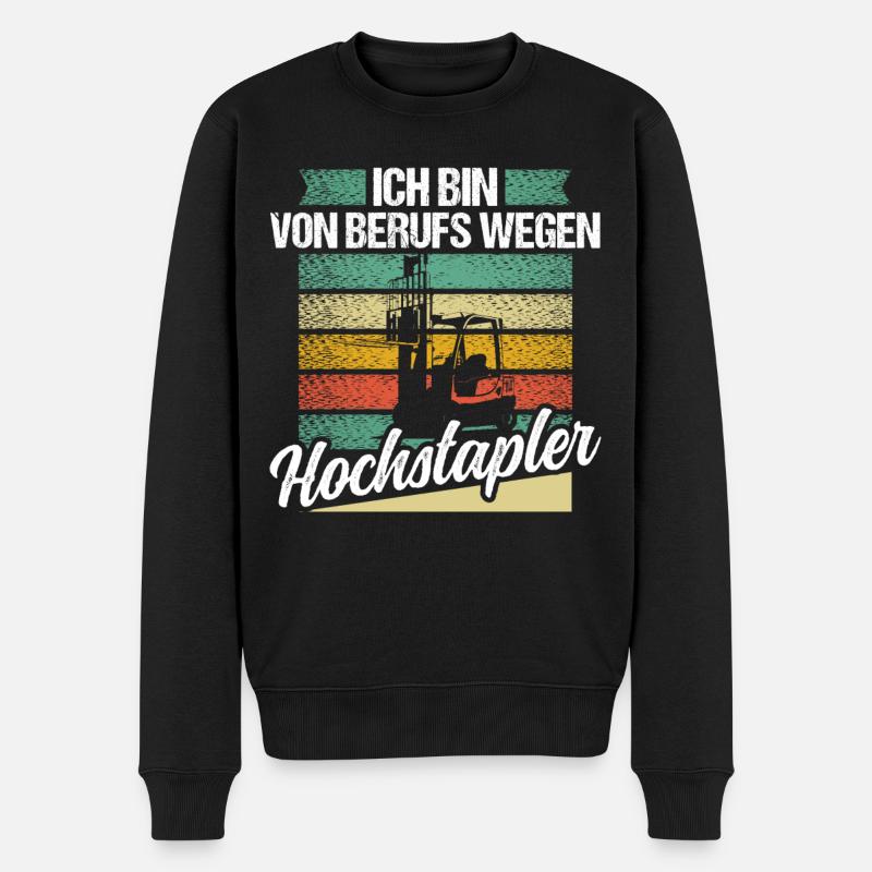 Lagerist Gabelstapler Gabelstaplerfahrer - Männer Premium Bio Pullover - Schwarz