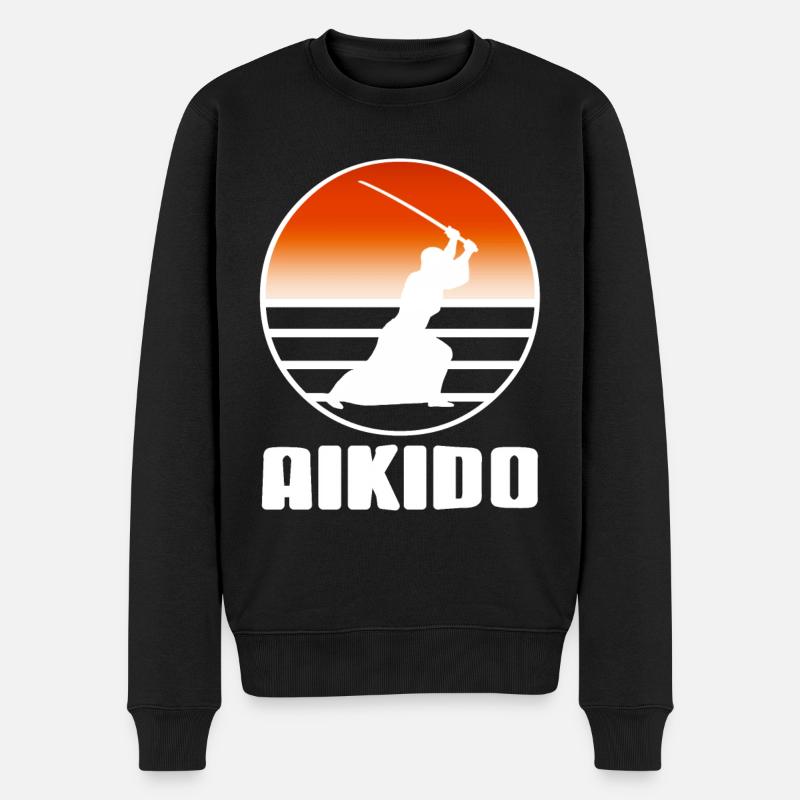 Combattant d’Aïkido à l’épée - Pull Premium bio Homme - noir