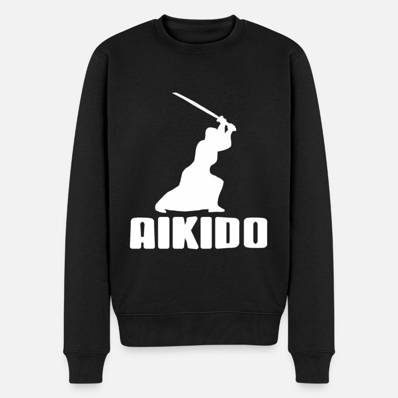 Combattant d’Aïkido à l’épée - Pull Premium bio Homme - noir