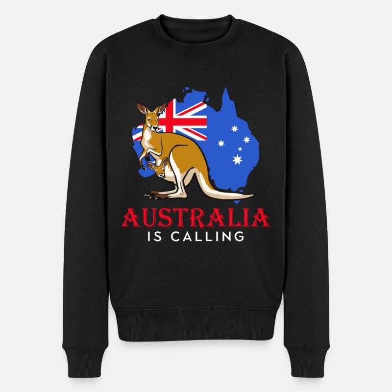 L’Australie appelle les kangourous mignons de l’outback - Pull Premium bio Homme - noir