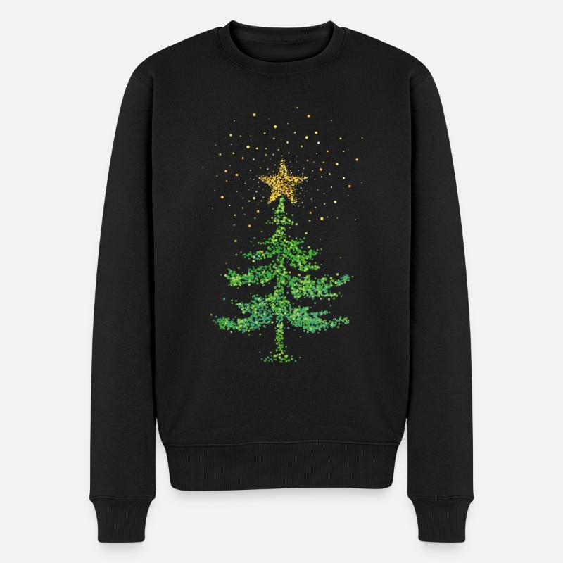Weihnachtsbaum Christbaum Weihnachtsstern - Männer Premium Bio Pullover - Schwarz