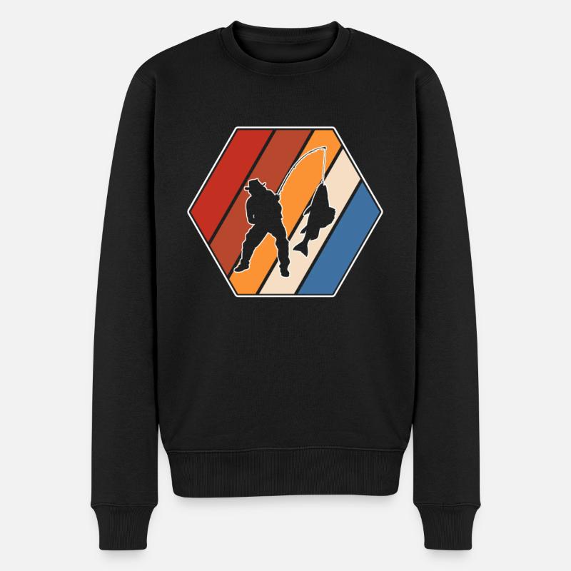Pêche Rétro - Pull Premium bio Homme - noir