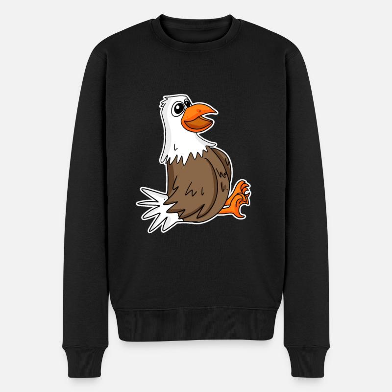 Adler - Männer Premium Bio Pullover - Schwarz