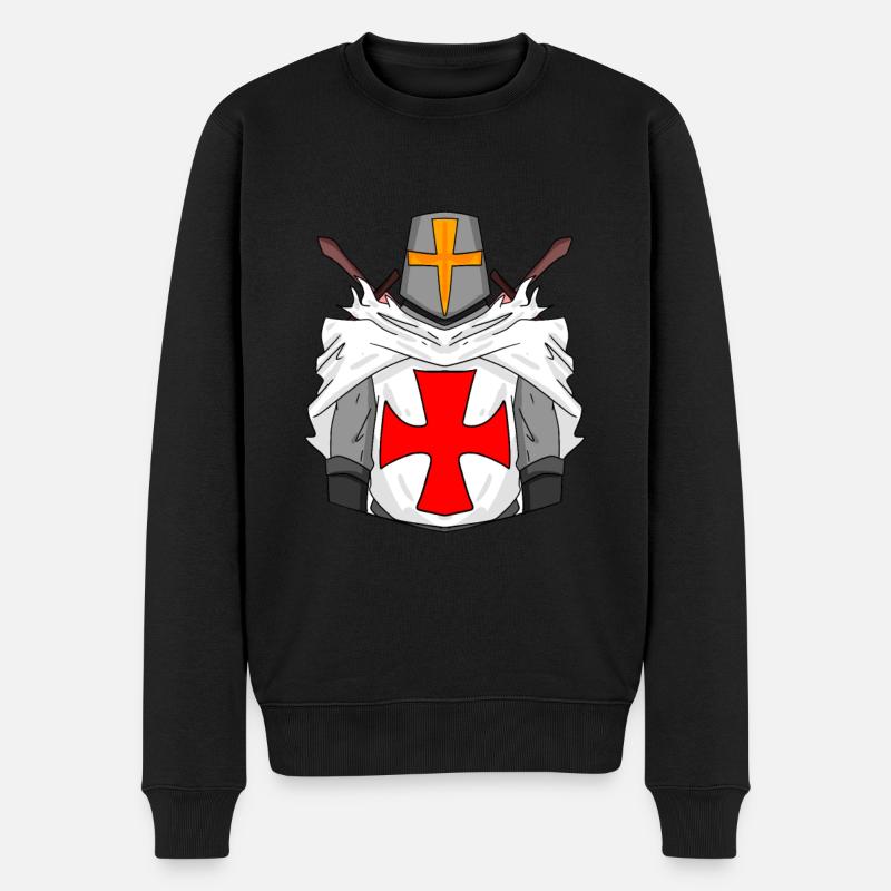 Croix de l’épée des Templiers - Pull Premium bio Homme - noir