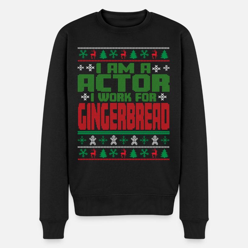 Schauspieler Weihnachten Spruch - Männer Premium Bio Pullover - Schwarz