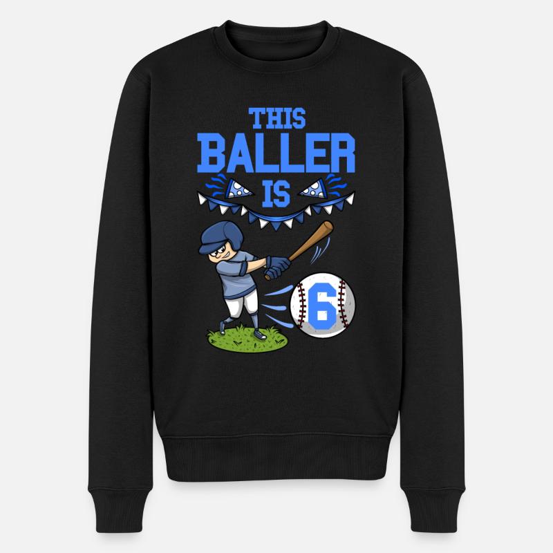 Joueur de baseball Ce joueur est 6 ans de baseball - Pull Premium bio Homme - noir