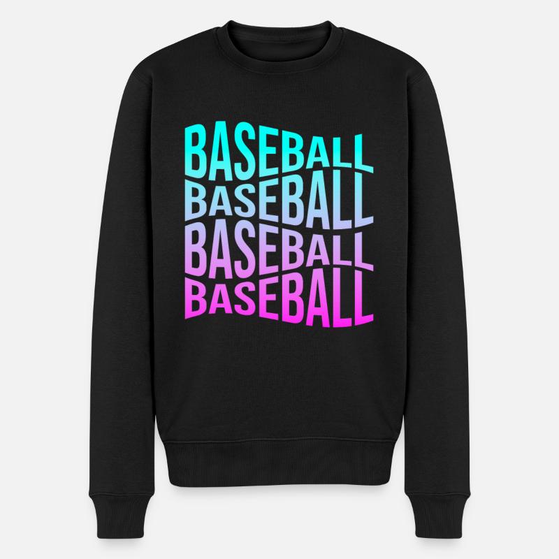 Baseball - Männer Premium Bio Pullover - Schwarz
