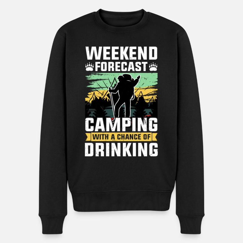 Randonnée le week-end avec une chance de boire - Pull Premium bio Homme - noir