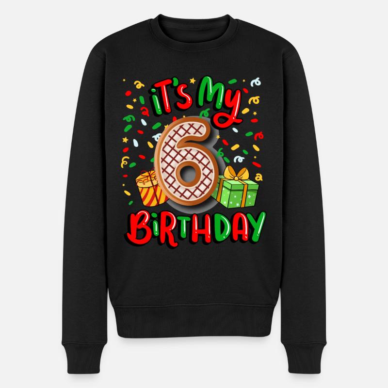 Es Ist Mein 6. Geburtstag Weihnachtsgeschenk 6. - Männer Premium Bio Pullover - Schwarz