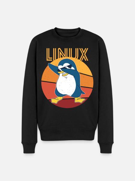 Linux Admin Cool Penguin Nerd Informatik - Økologisk premium-sweatshirt til mænd - sort