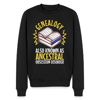 Ancestral obsession disorder - Men's Premium Organic Jumper - black - Front - Nico (187cm)