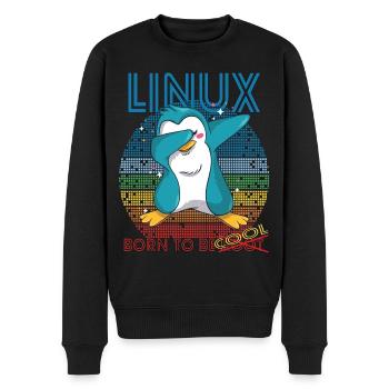 Linux Cool Born To Be Root Cute Penguin Geek Admin - Pull Premium bio Homme - noir - Devant - Nico (187cm)