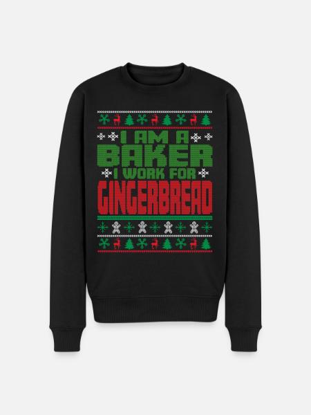 Baker Christmas Saying - Men's Premium Organic Jumper - black
