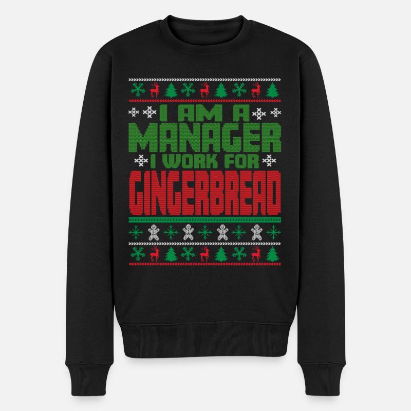 Manager Weihnachten Spruch - Männer Premium Bio Pullover - Schwarz