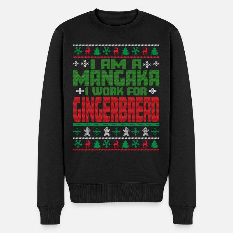 Mangaka Weihnachten Spruch - Männer Premium Bio Pullover - Schwarz