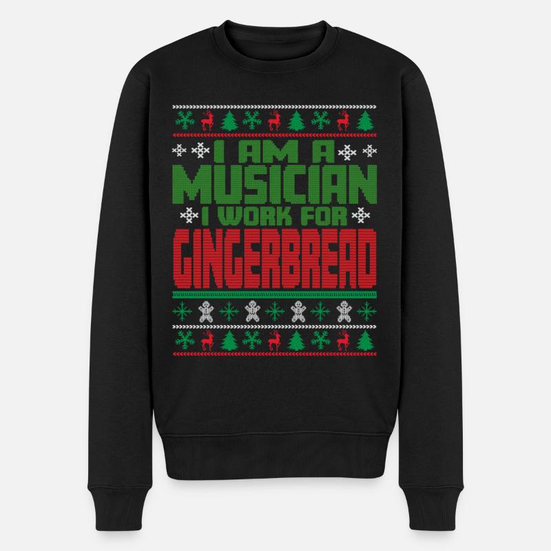 Musiker Weihnachten Spruch - Männer Premium Bio Pullover - Schwarz