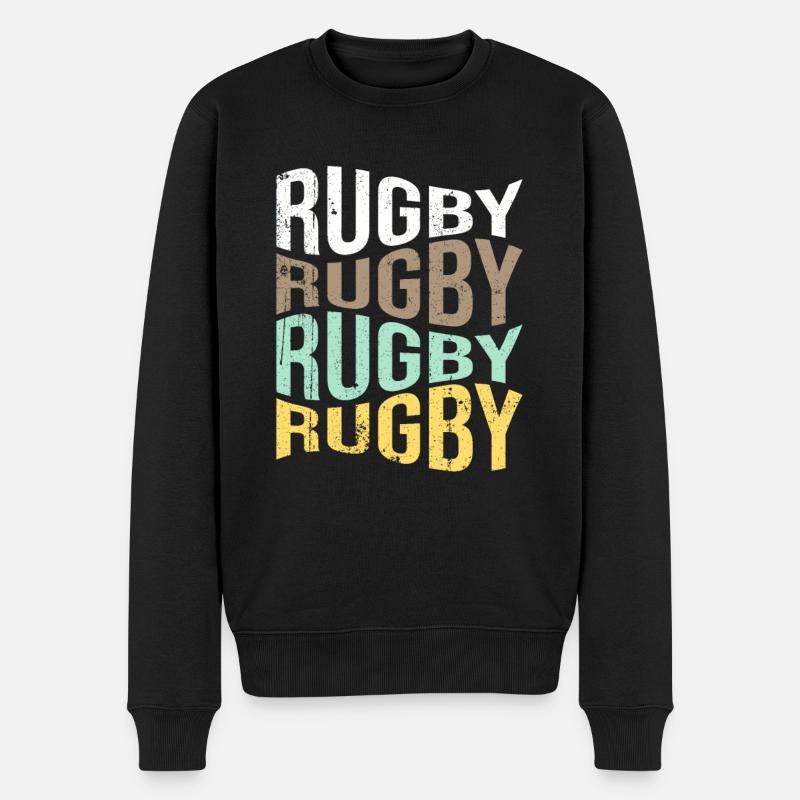 rugby - Männer Premium Bio Pullover - Schwarz