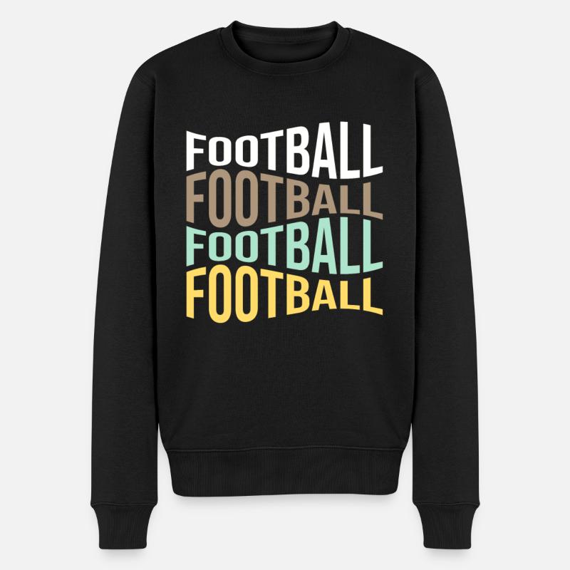 football - Männer Premium Bio Pullover - Schwarz