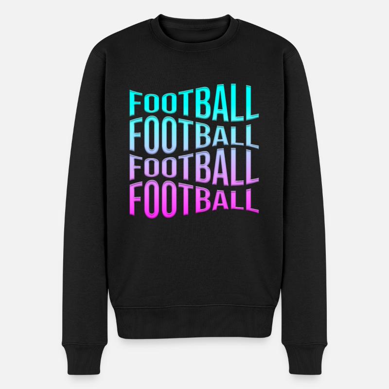 football - Männer Premium Bio Pullover - Schwarz