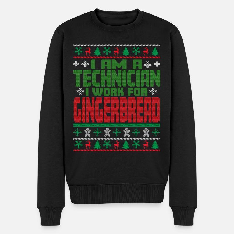 Techniker Weihnachten Spruch - Männer Premium Bio Pullover - Schwarz