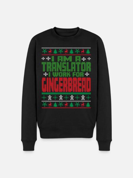 Translator Christmas Saying - Men's Premium Organic Jumper - black