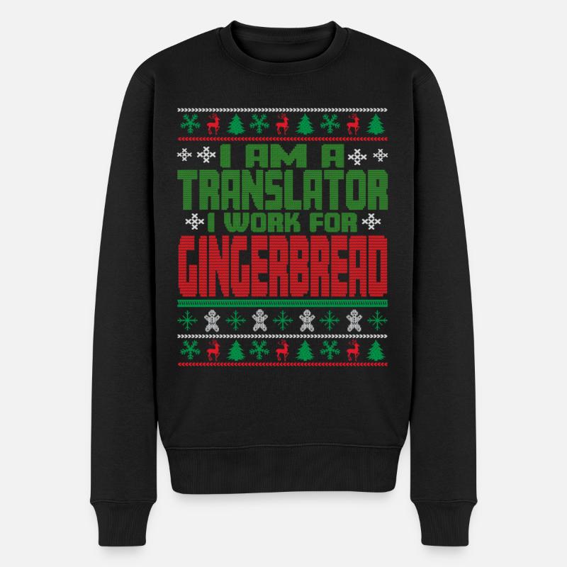 Traducteur Dicton de Noël - Pull Premium bio Homme - noir