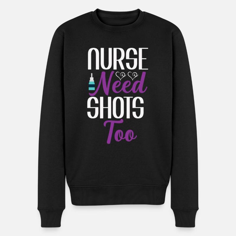 Nurses also need injections - Men's Premium Organic Jumper - black