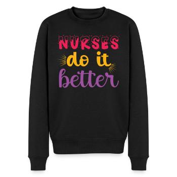 Krankenschwester Krankenhaus Not - Männer Premium Bio Pullover - Schwarz - Vorne - Nico (187cm)