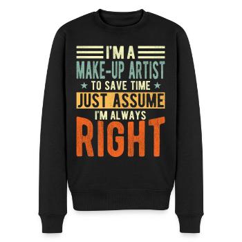Make-up artist - Men's Premium Organic Jumper - black - Front - Nico (187cm)