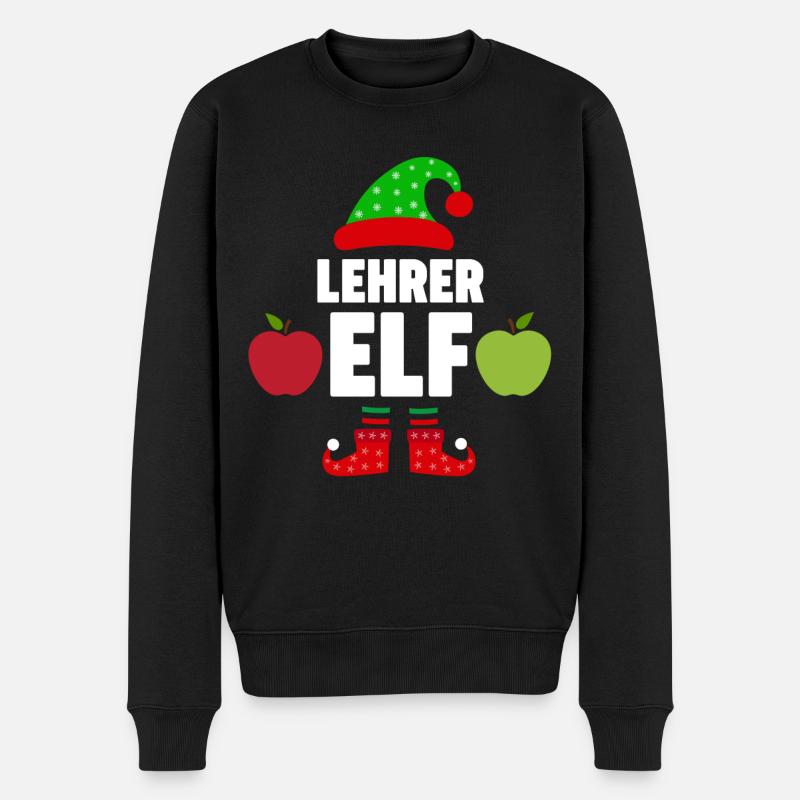 Weinachten Weihnachtself Lehrer Elf Elfen - Männer Premium Bio Pullover - Schwarz