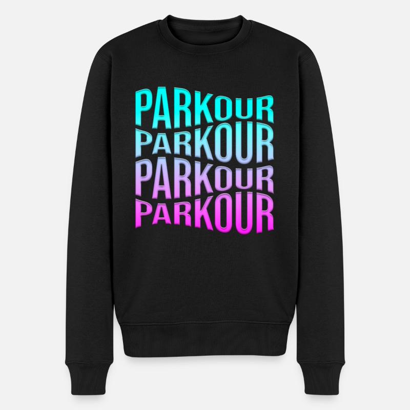 Parkour - Männer Premium Bio Pullover - Schwarz