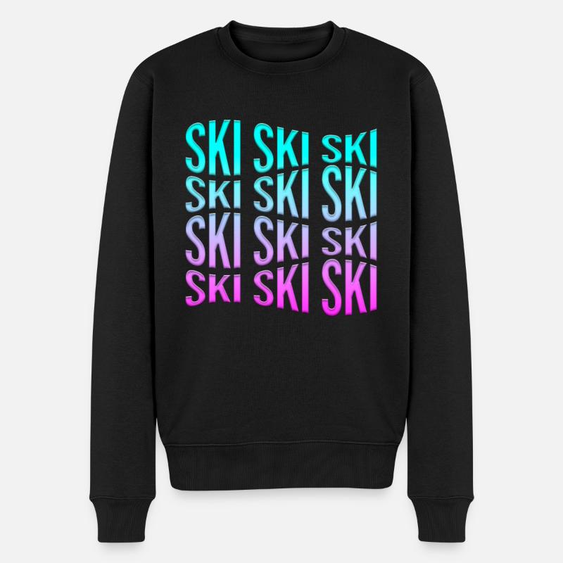 ski - Männer Premium Bio Pullover - Schwarz