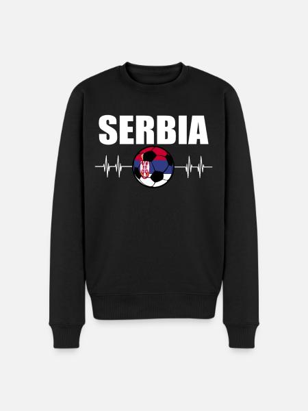 Serbia Football - Men's Premium Organic Jumper - black