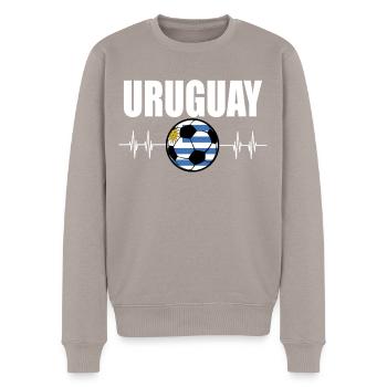 Uruguay Fußball - Männer Premium Bio Pullover - Taupe - Vorne - Nico (187cm)