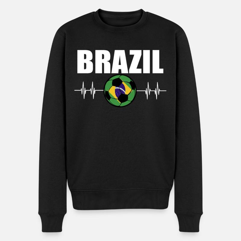 Brésil Football - Pull Premium bio Homme - noir