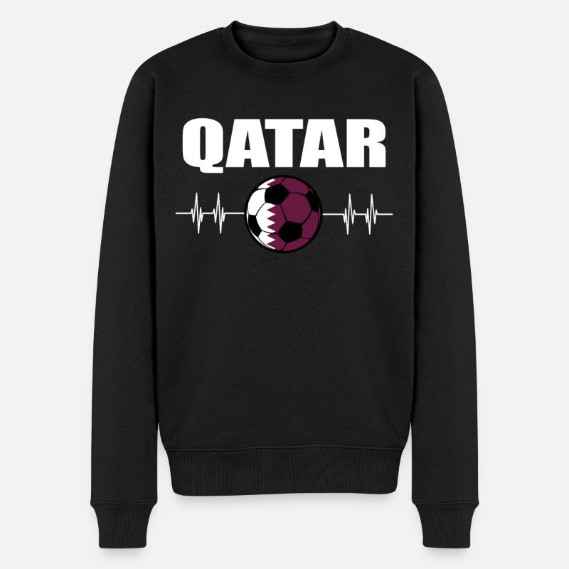 Katar Fußball - Männer Premium Bio Pullover - Schwarz