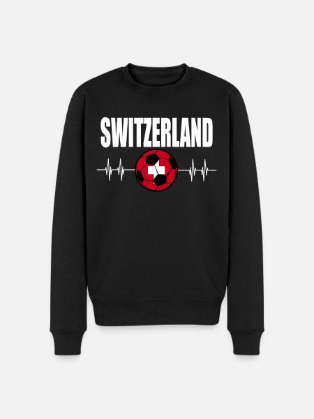 Schweiz Fußball - Männer Premium Bio Pullover - Schwarz