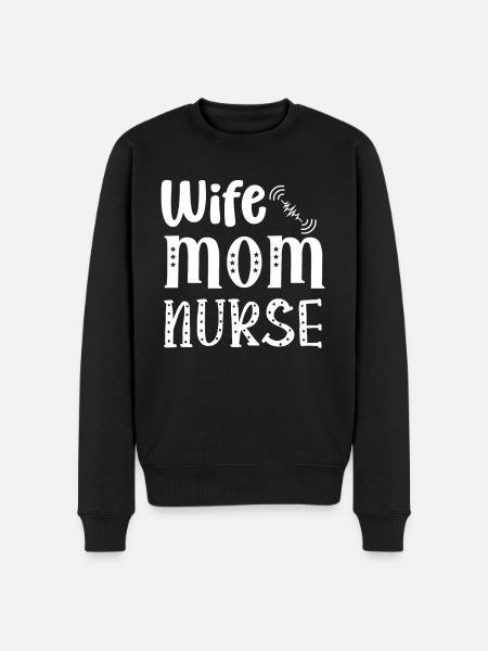 Ehefrau Mutter Krankenschwester - Männer Premium Bio Pullover - Schwarz