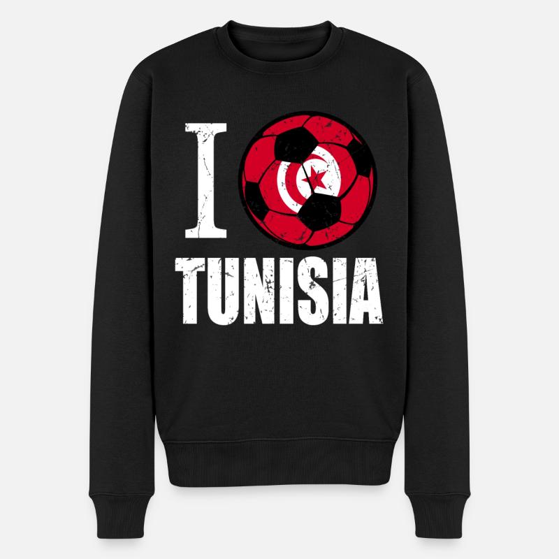 Tunisie Football - Pull Premium bio Homme - noir