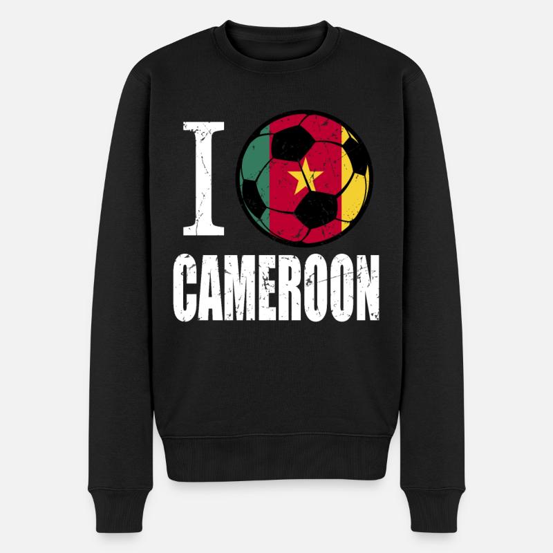 Cameroun Football - Pull Premium bio Homme - noir