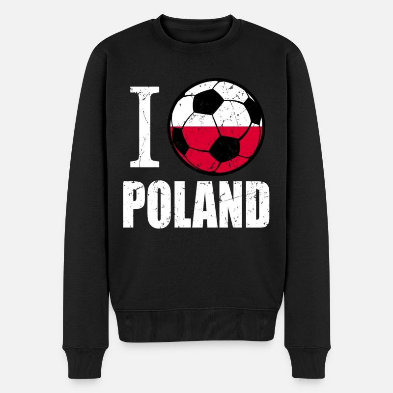 Pologne Football - Pull Premium bio Homme - noir