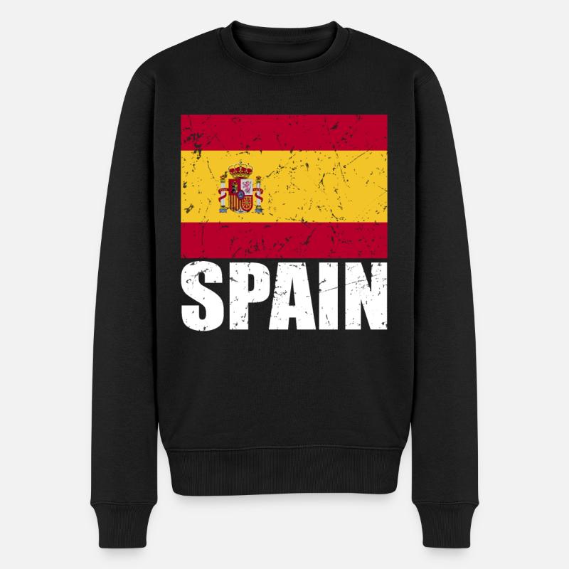Spanien Fahne - Männer Premium Bio Pullover - Schwarz