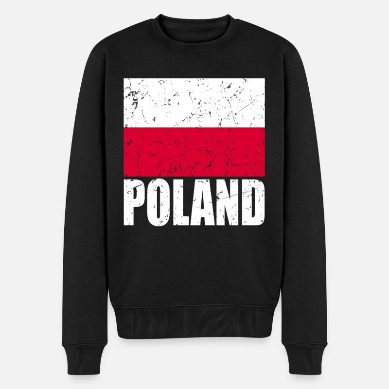 Polen Fahne - Männer Premium Bio Pullover - Schwarz