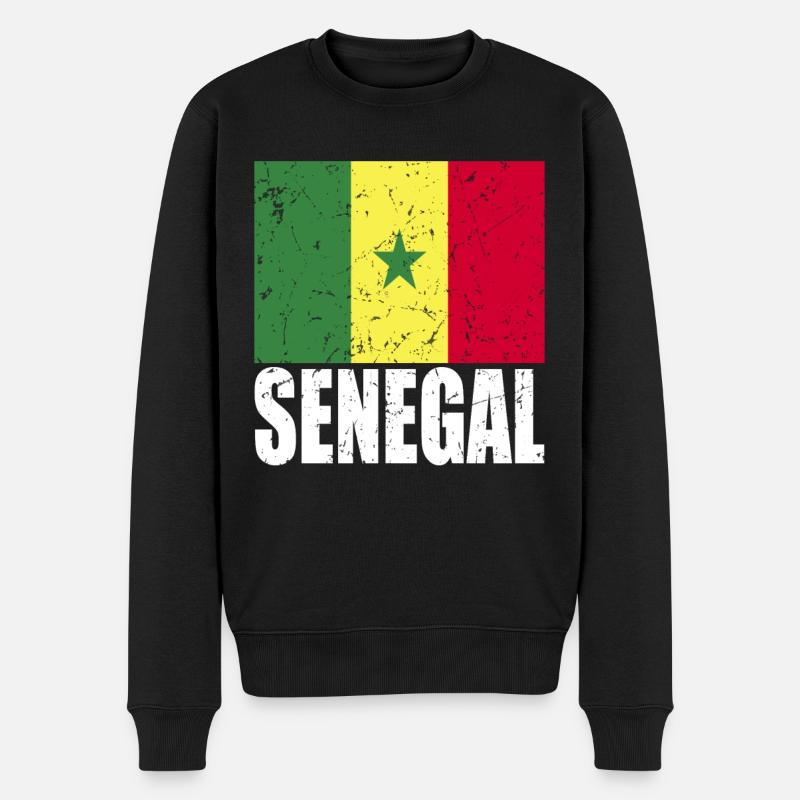 Drapeau du Sénégal - Pull Premium bio Homme - noir