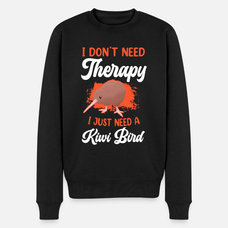 Kiwi Vogel brauche keine Therapie Neuseeland Kiwi - Männer Premium Bio Pullover - Schwarz