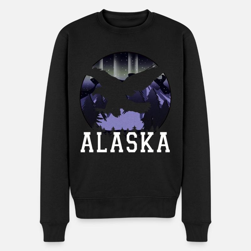 Alaska Geschenk USA Natur Bär Denali Grizzly Wald - Männer Premium Bio Pullover - Schwarz