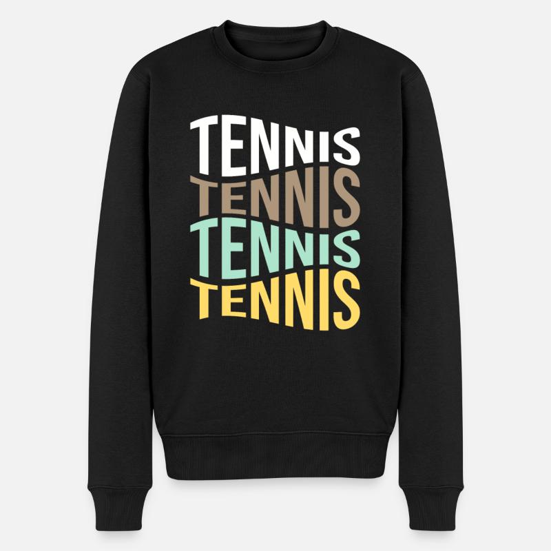 tennis - Männer Premium Bio Pullover - Schwarz
